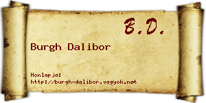 Burgh Dalibor névjegykártya